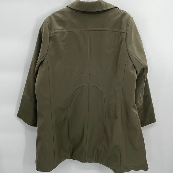 WEATHER SOLUTIONS Women's Sz 1X Green Snap Closure Insulated Winter Jacket - Picture 2 of 5